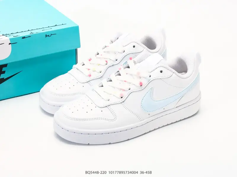 NIKE COURT BOROUGH LOW ‘DIY’定制 低帮百搭 透气休闲运动板鞋 兼顾舒适脚感和出众风范 演绎匠心之作 结构性的支撑贴合感结合复古篮球 BQ5448-220 #10177895734004