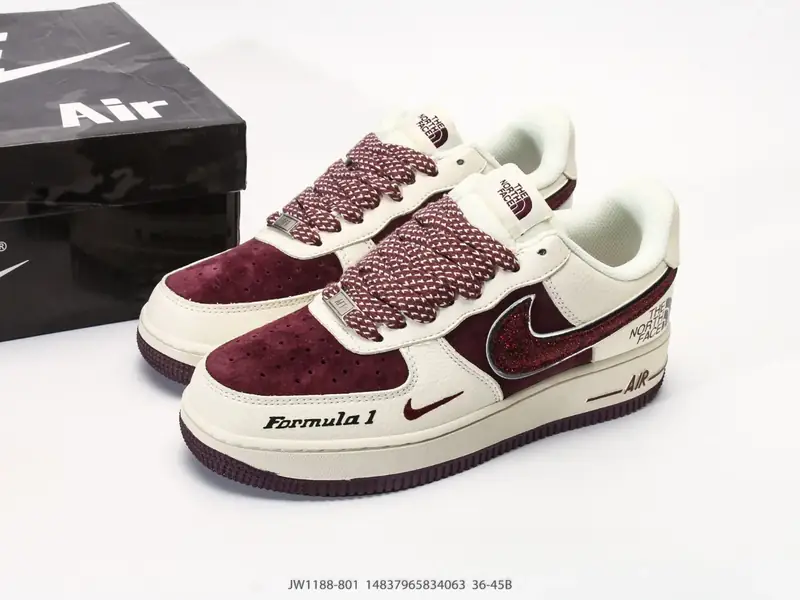 耐克 Nike Air Force 1 '07 " 闪钻大勾北面联名 " 空军一号含气垫 低帮百搭厚底增高休闲运动板鞋 JW1188-801 #14837965834063