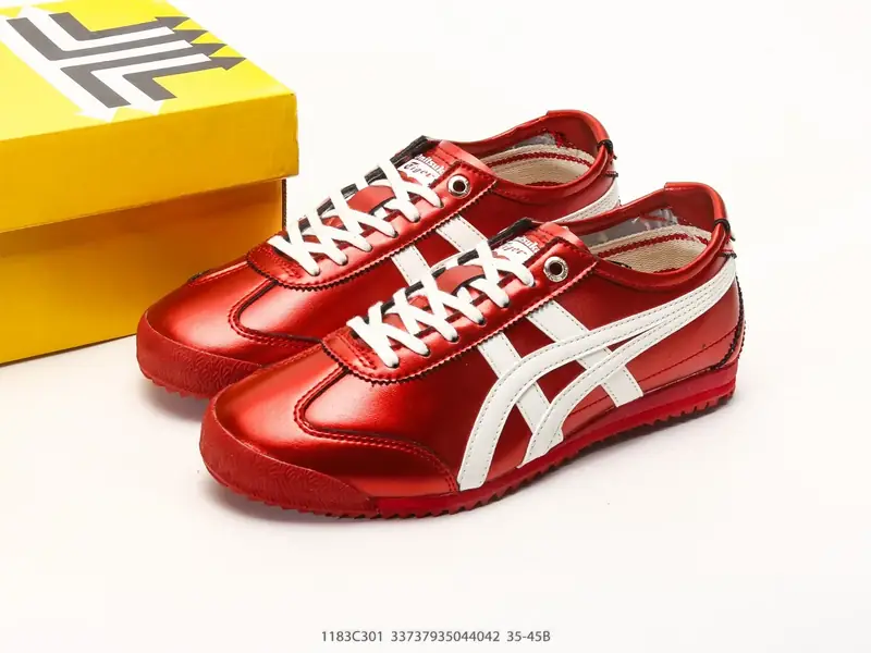 Onitsuka Tiger鬼塚虎 MEXICO 66 NM 皮革尼龙拼接 舒适柔软 低帮休闲板鞋 鞋舌处印有鬼塚虎特有的 1183C301 #33737935044042