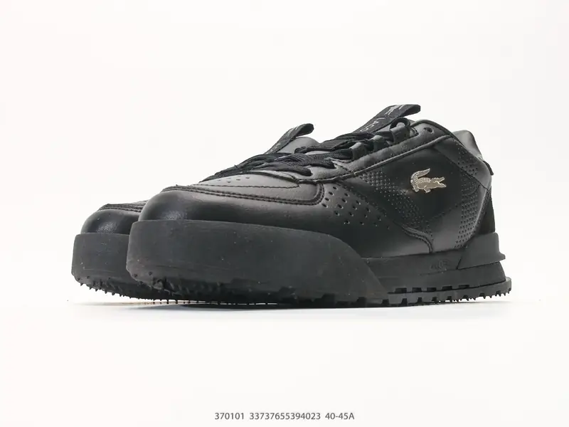 LACOSTE法国鳄鱼 织物牛皮 圆头系带 低帮休闲运动鞋 370101 #33737655394023