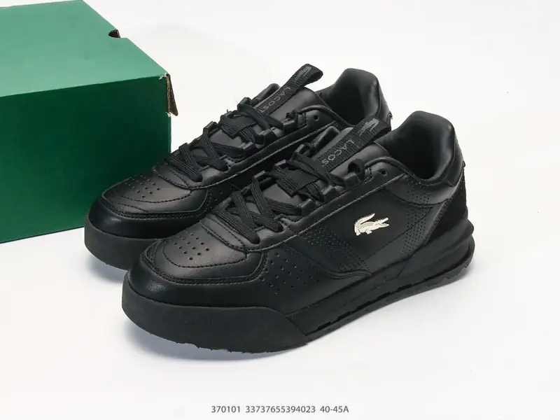 LACOSTE法国鳄鱼 织物牛皮 圆头系带 低帮休闲运动鞋 370101 #33737655394023