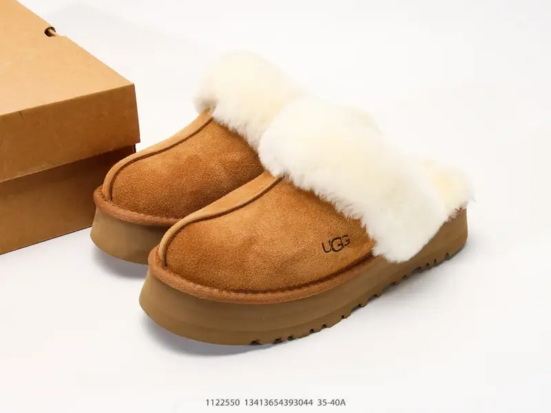 UGG 星拖厚底 栗色 秋冬羊皮毛一体雪地靴 全鞋 1122550 #13413654393044